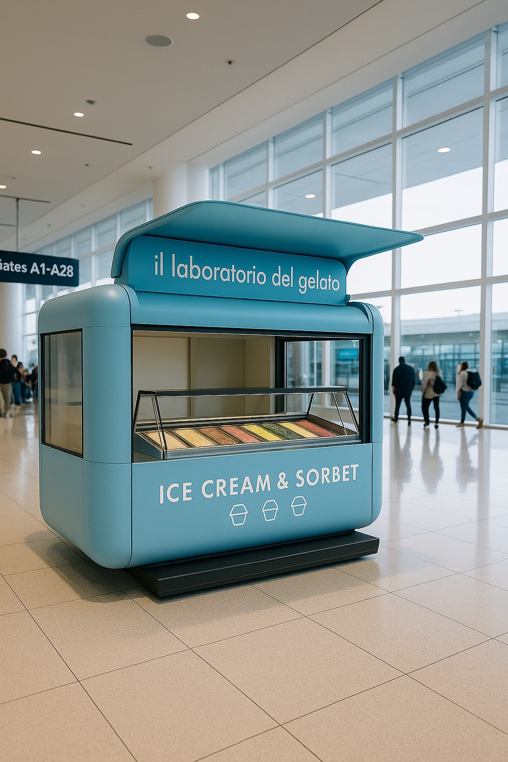 Visual enhancement gelato kiosk